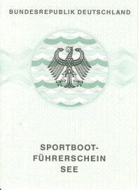 amtliches Bootsfuehrerschein Dokument SBF See